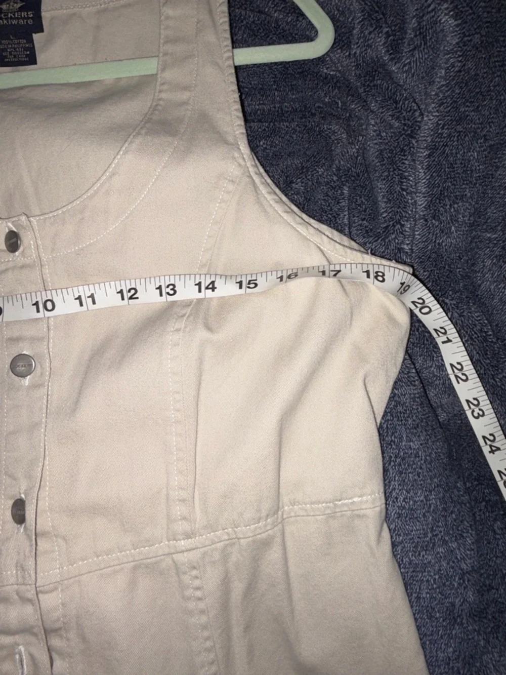 Vintage Dockers khaki Sleeveless Button-Front Midi Dress - Picture 6 of 7